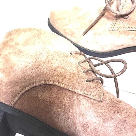 Women's Tan And Black Suede Lace-Up Booties White Mountain Size 9 - Picture 5 of 9